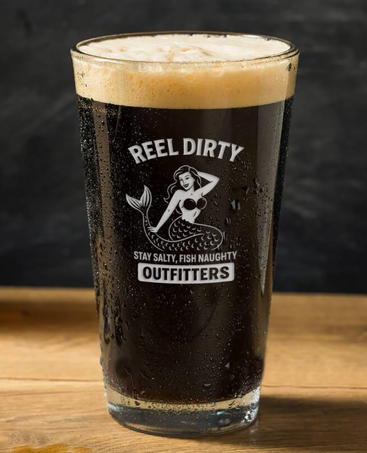 Reel Dirty Logo Beer Glass - 16 oz